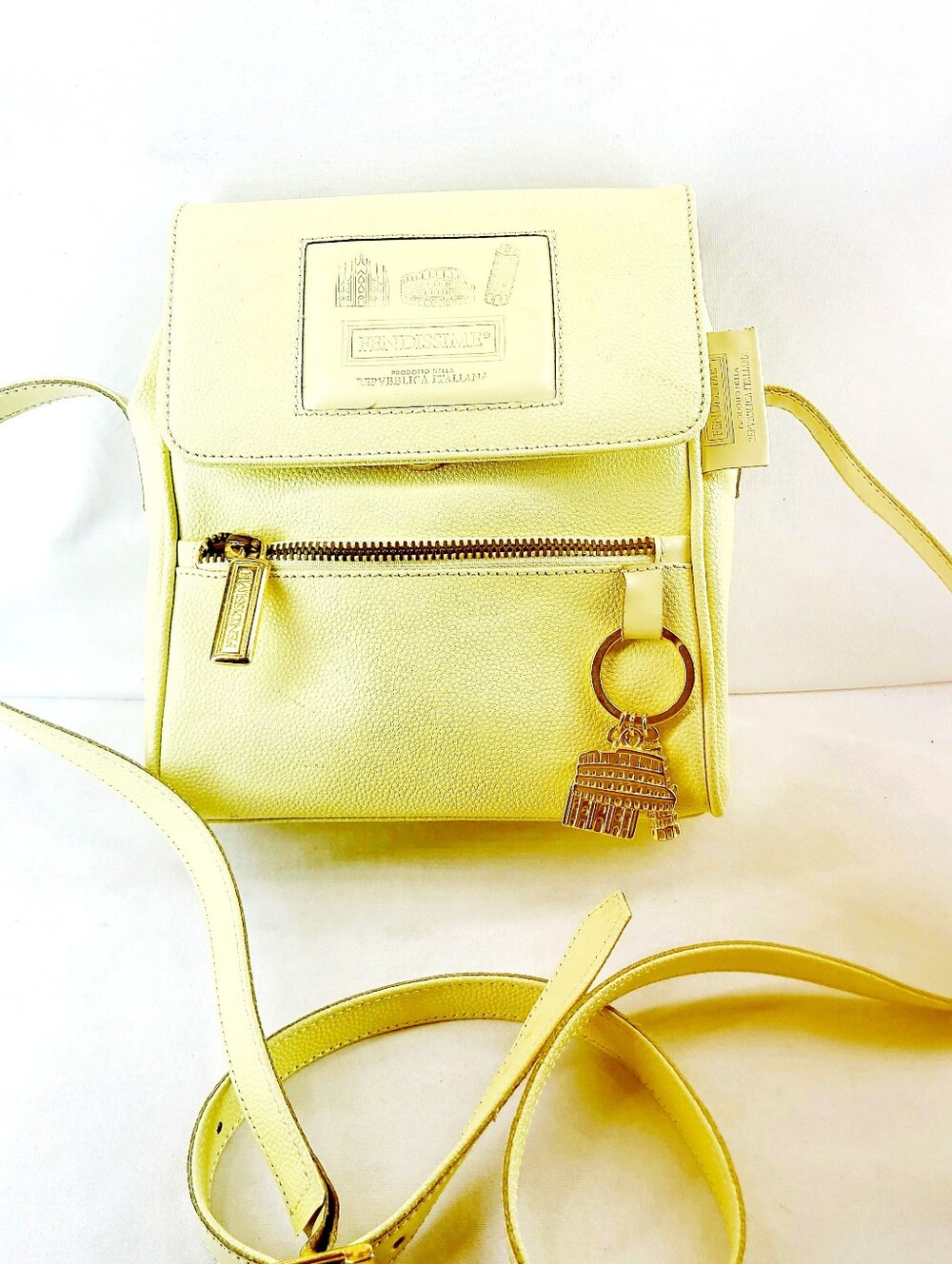 Fendissime Cnvas Leather Shoulder Bag
